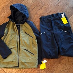 Body Glove Men's Olive and Black Ski Jacket and black snow pants size Large New
